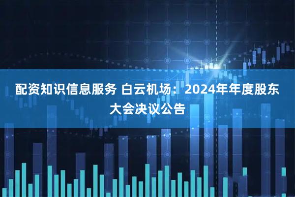配资知识信息服务 白云机场：2024年年度股东大会决议公告